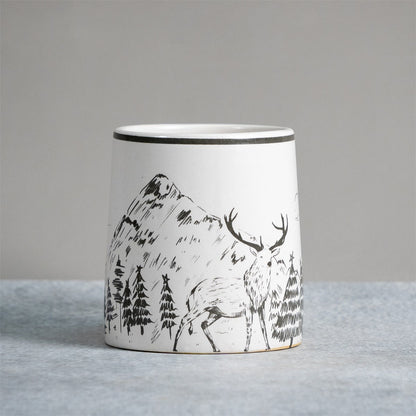 Reindeer Ceramic Mug - Pack of 2 - 350ml Each | Verified Sustainable by Brown Living™