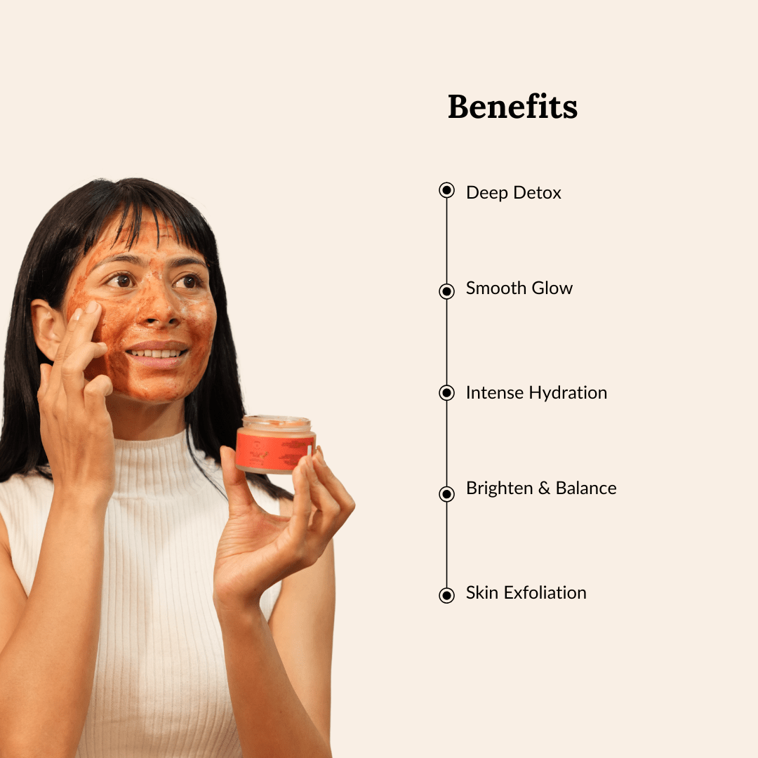 Rejuvenating Red Clay Mask - 55g – Face Pack by Agapi available on Brown Living™. . SKU: RCM - 01. Img 4.