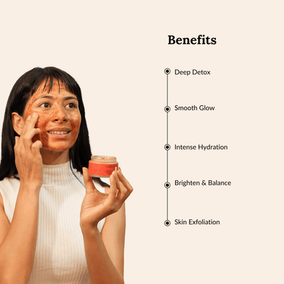 Red Clay Mask - 50g – Face Pack on Brown Living™. SKU: RCM - 01. Img 4.