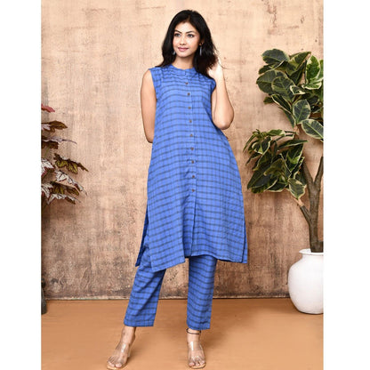 Ren Blue Handloom Cotton Kurta Set | Verified Sustainable by Brown Living™