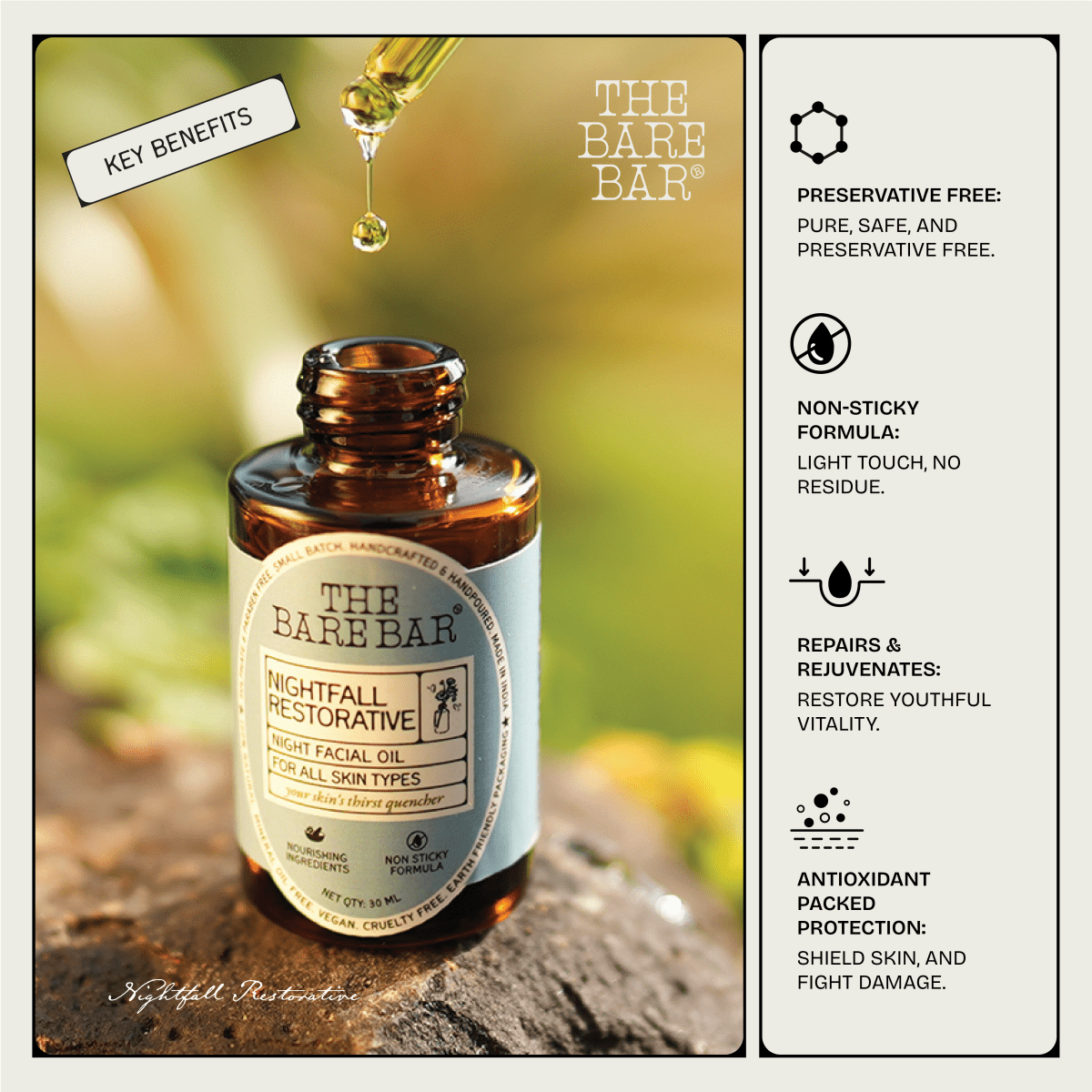 Restorative Night Oil for Skin Renewal - Nightfall Blend | Verified Sustainable by Brown Living™