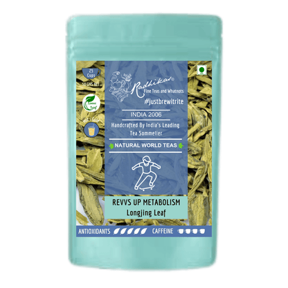 REVVS UP METABOLISM Longjing Leaf - A Pan - Roasted Green Tea for Energy and Health – Tea by Radhikas Fine Teas and Whatnots available on Brown Living™. . SKU: 224 - 13186 - 8903555800205. Img 5.