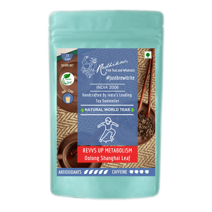 REVVS UP METABOLISM Oolong Shanghai Leaf - A Semi - Oxidized Tea for Boosting Metabolism and Relaxation – Tea by Radhikas Fine Teas and Whatnots available on Brown Living™. . SKU: 224 - 13184 - 8903555800212. Img 5.
