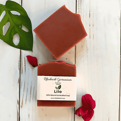Rhubarb Geranium Bar Soap for Dry Skin with Shea & Cocoa Butter | Verified Sustainable by Brown Living™
