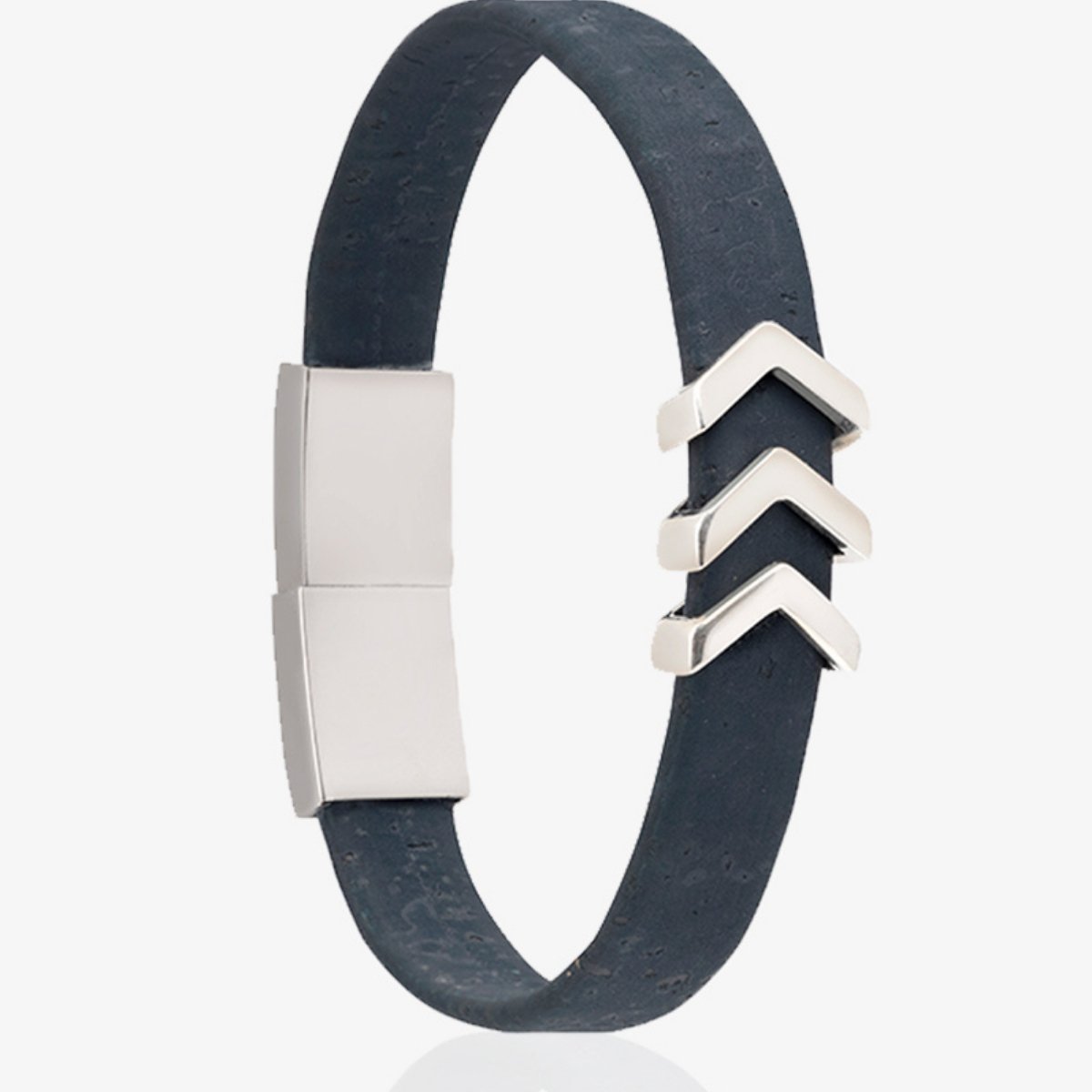 Rise Mens Bracelet in Navy Blue and Silver | Verified Sustainable by Brown Living™