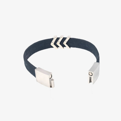 Rise Mens Bracelet in Navy Blue and Silver | Verified Sustainable by Brown Living™