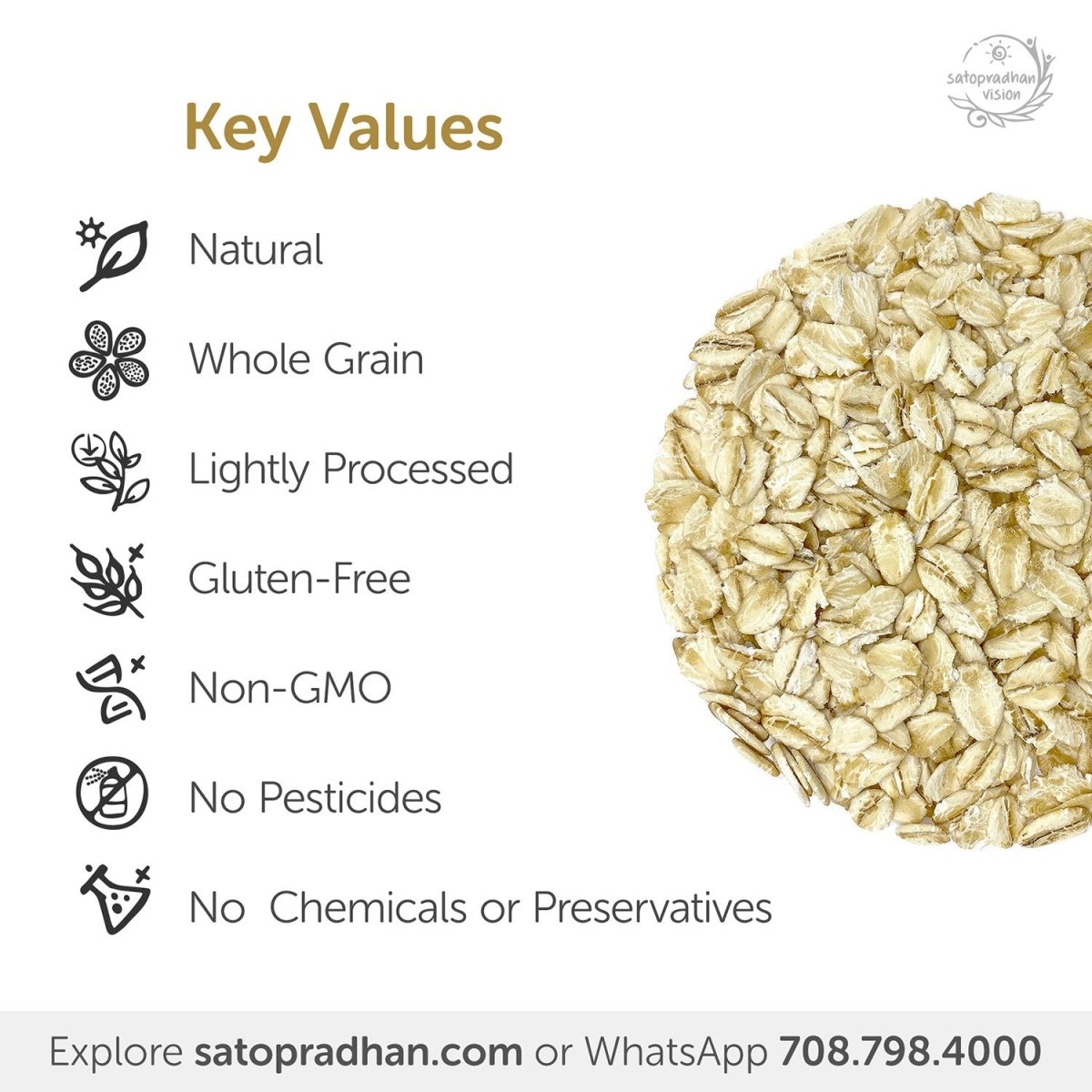 Rolled Oats 600g - Organic & Gluten - Free | Verified Sustainable by Brown Living™