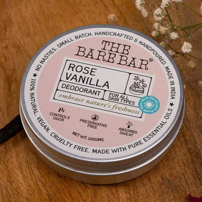 Romantic Rose Vanilla Deodorant for Long - Lasting Aroma – Deodorant by The Bare Bar available on Brown Living™. 100gm . SKU: 8904448008135. Img 10.