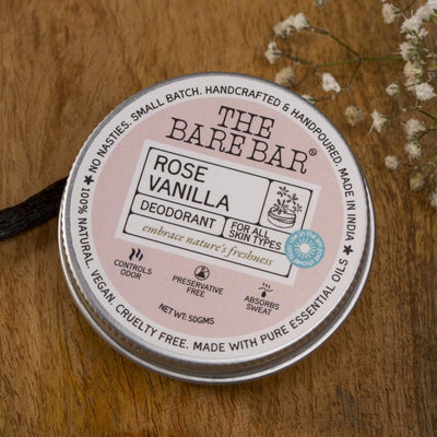Romantic Rose Vanilla Deodorant for Long - Lasting Aroma – Deodorant by The Bare Bar available on Brown Living™. 50gm . SKU: 8904448006728. Img 8.