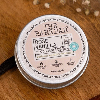 Romantic Rose Vanilla Deodorant for Long - Lasting Aroma – Deodorant by The Bare Bar available on Brown Living™. 20gm . SKU: 8904448006711. Img 6.