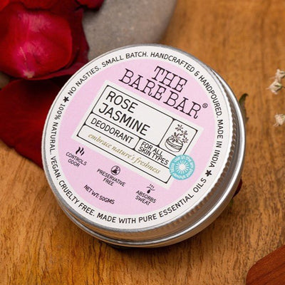 Rose Jasmine Deodorant for Elegant Everyday Fragrance – Deodorant by The Bare Bar available on Brown Living™. 50gm . SKU: 8904448005332. Img 8.
