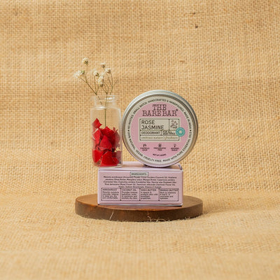 Rose Jasmine Deodorant for Elegant Everyday Fragrance – Deodorant by The Bare Bar available on Brown Living™. 20gm . SKU: 8904448005325. Img 2.