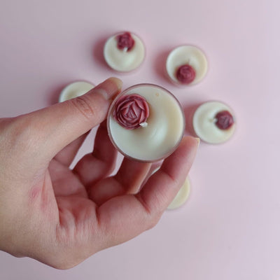 Rose Tealight Candle - Set of 6 – Candles & Fragrances on Brown Living™. SKU: TRCS65 - O. Img 8.