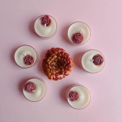 Rose Tealight Candle - Set of 6 – Candles & Fragrances on Brown Living™. SKU: TRCS65 - P. Img 9.