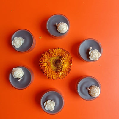 Rose Tealight Candle - Set of 6 – Candles & Fragrances on Brown Living™. SKU: TRCS65 - W. Img 11.