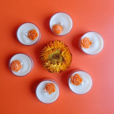 Rose Tealight Candle - Set of 6 – Candles & Fragrances on Brown Living™. SKU: TRCS65 - O. Img 6.