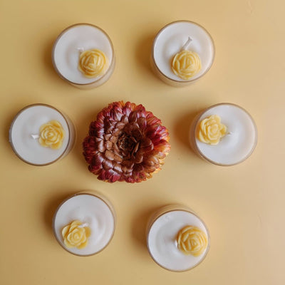 Rose Tealight Candle - Set of 6 – Candles & Fragrances on Brown Living™. SKU: TRCS65 - Y. Img 13.
