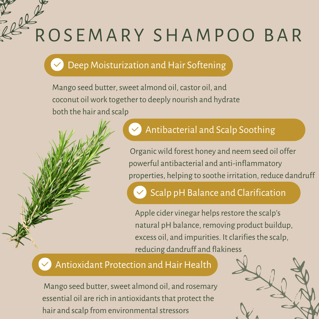 Rosemary Shampoo Bar with Apple Cider Vinegar & Neem | Verified Sustainable by Brown Living™