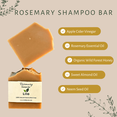 Rosemary Shampoo Bar with Apple Cider Vinegar & Neem – Hair Shampoo Bar on Brown Living™. SKU: S20001. Img 2.