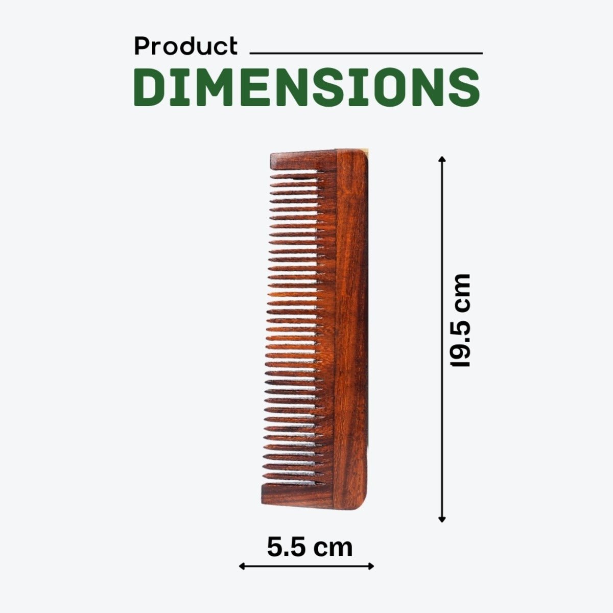 Rosewood Wide Tooth Long Comb for Hair Growth | Verified Sustainable by Brown Living™