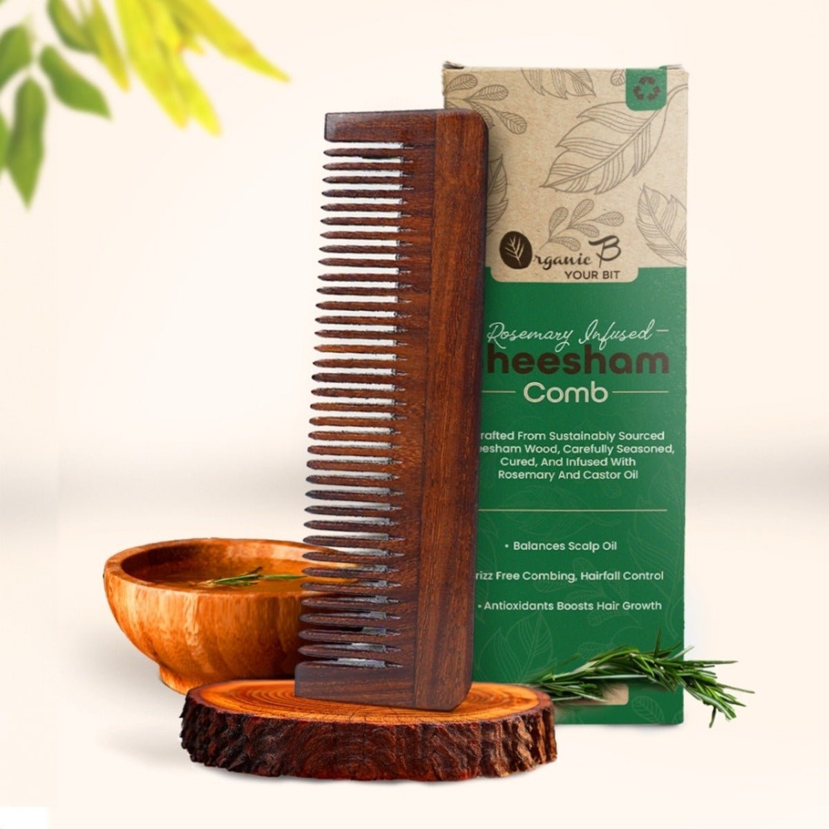 Rosewood Wide Tooth Long Comb for Hair Growth | Verified Sustainable by Brown Living™