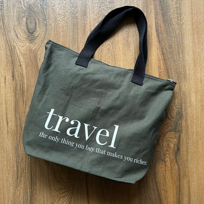 Rover Tote Bag – Durable Canvas Travel Tote with Zipper and Sleeve – Tote Bag on Brown Living™. SKU: ROT007NB. Img 13.