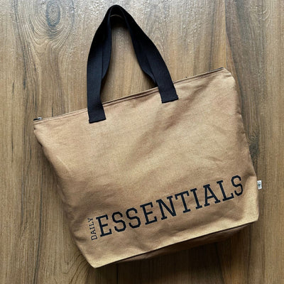 Rover Tote Bag – Durable Canvas Travel Tote with Zipper and Sleeve – Tote Bag on Brown Living™. SKU: ROT003BR. Img 14.