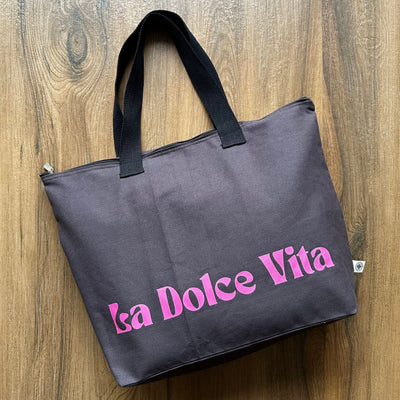 Rover Tote Bag – Durable Canvas Travel Tote with Zipper and Sleeve – Tote Bag on Brown Living™. SKU: ROT005GR. Img 7.