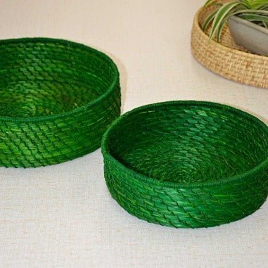 Sabai & Jute Round Utility Baskets (Set of 2) – Baskets & Boxes on Brown Living™. SKU: SBJBAS005C. Img 108.