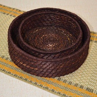 Sabai & Jute Round Utility Baskets (Set of 2) – Baskets & Boxes on Brown Living™. SKU: SBJBAS005E. Img 11.
