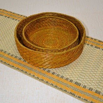 Sabai & Jute Round Utility Baskets (Set of 2) – Baskets & Boxes on Brown Living™. SKU: SBJBAS005C. Img 105.