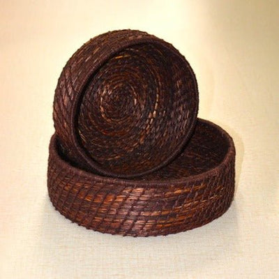 Sabai & Jute Round Utility Baskets (Set of 2) – Baskets & Boxes on Brown Living™. SKU: SBJBAS005E. Img 10.