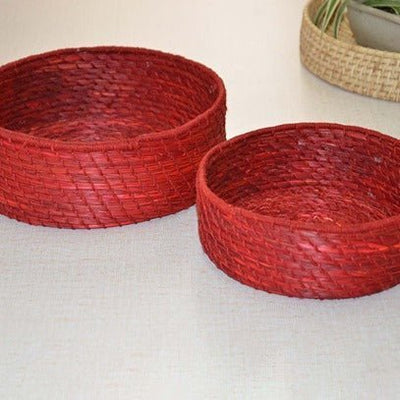Sabai & Jute Round Utility Baskets (Set of 2) – Baskets & Boxes on Brown Living™. SKU: SBJBAS005C. Img 112.