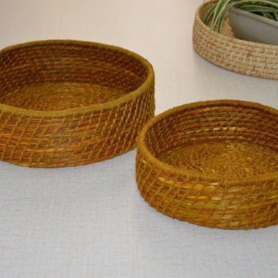 Sabai & Jute Round Utility Baskets (Set of 2) – Baskets & Boxes on Brown Living™. SKU: SBJBAS005C. Img 107.