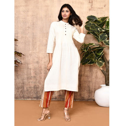 Sadira Off - White Handloom Cotton Kurta | Verified Sustainable by Brown Living™