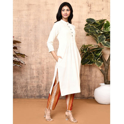 Sadira Off - White Handloom Cotton Kurta | Verified Sustainable by Brown Living™