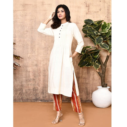 Sadira Off - White Handloom Cotton Kurta | Verified Sustainable by Brown Living™