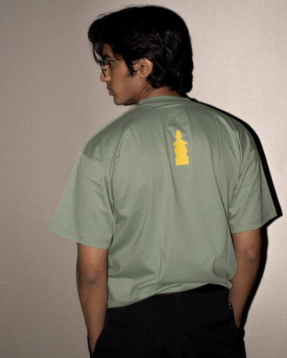 Sage Green Dojin DTF Printed T-Shirt - 180 Gsm | Verified Sustainable by Brown Living™