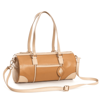 Salacia (Almond & Caramel) | Women's bag made with Apple Leather | Verified Sustainable by Brown Living™
