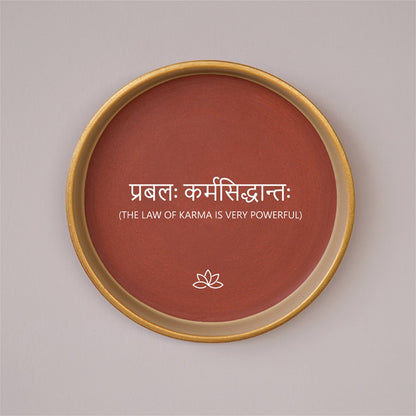 Sanskrit Quotes Terracotta Wall Plates – Set of 3 Spiritual Art | Verified Sustainable by Brown Living™