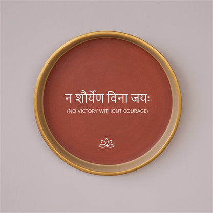 Sanskrit Quotes Terracotta Wall Plates – Set of 3 Spiritual Art | Verified Sustainable by Brown Living™