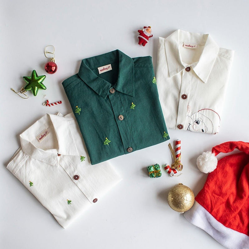 Santa Personalised Embroidered Formal Shirt | Verified Sustainable by Brown Living™