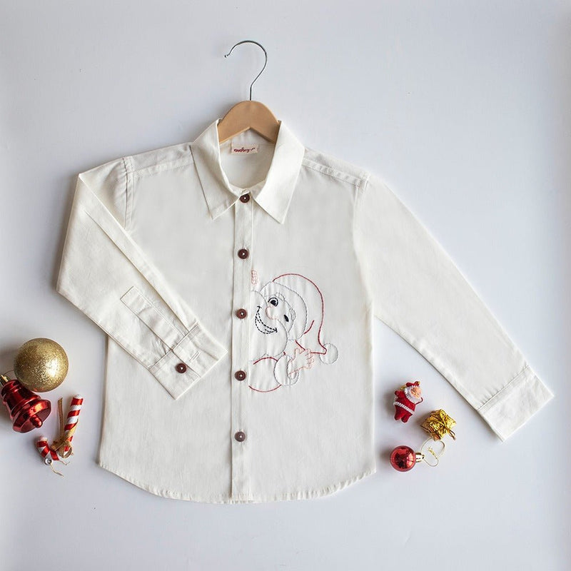 Santa Personalised Embroidered Formal Shirt | Verified Sustainable by Brown Living™