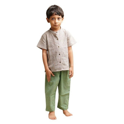 Sap Green Nature Wear Cotton Trousers – Kids Pants on Brown Living™. SKU: SCBT(SG) - 01. Img 4.