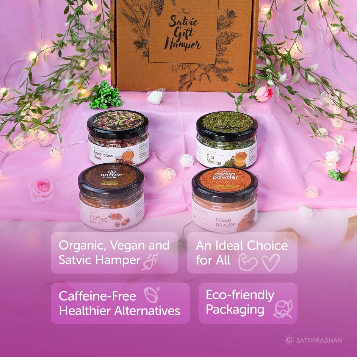 Sattvic Gift Hamper - Organic Tea & Coffee Alternatives | Verified Sustainable by Brown Living™