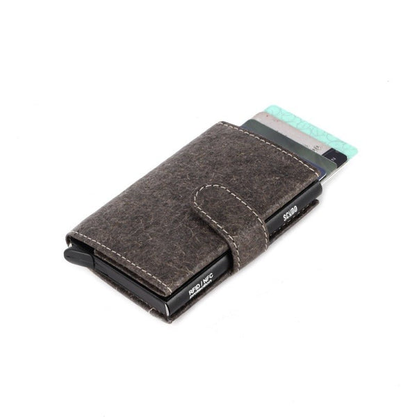 Scudo Slim Wallet - Cocos - Dark Grey | Made with Vegan coconut leather | Verified Sustainable by Brown Living™