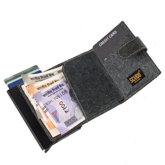 Scudo Slim Wallet - Cocos - Dark Indigo | Made with Vegan coconut leather | Verified Sustainable by Brown Living™