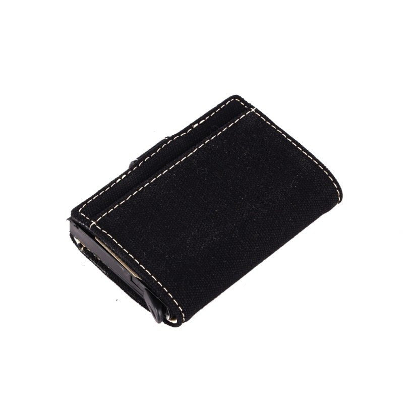 Scudo Slim Wallet - Fresco - Black | Vegan Wallet | Made with canvas | Verified Sustainable by Brown Living™