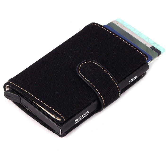 Scudo Slim Wallet - Fresco - Black | Vegan Wallet | Made with canvas | Verified Sustainable by Brown Living™