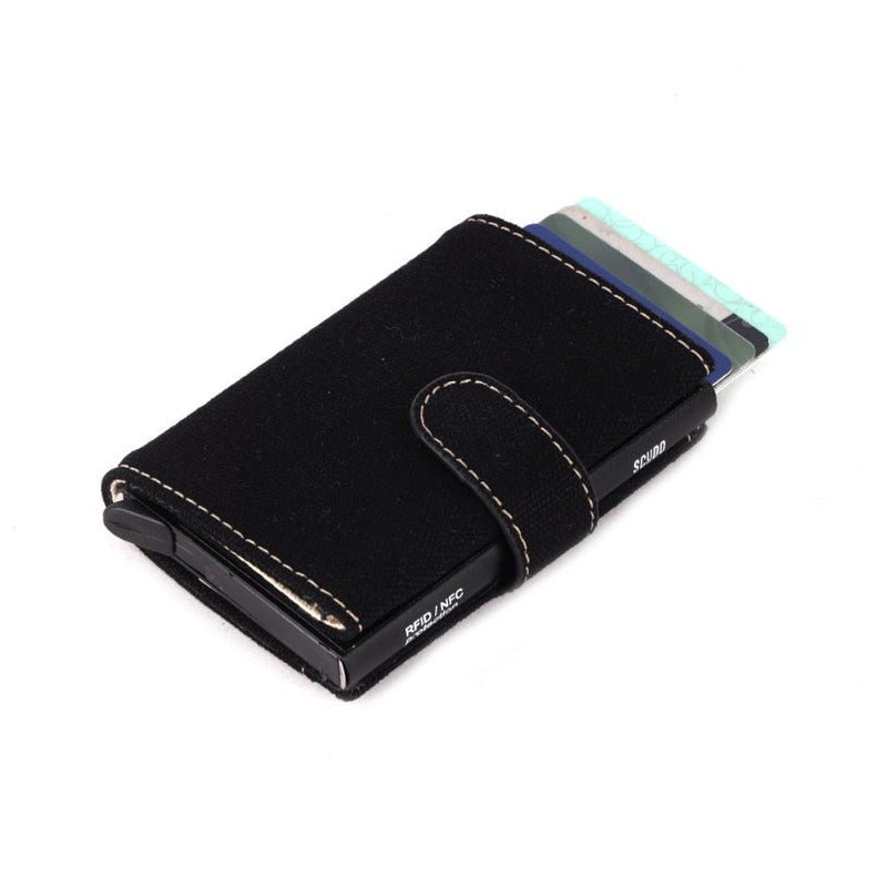 Scudo Slim Wallet - Fresco - Black | Vegan Wallet | Made with canvas | Verified Sustainable by Brown Living™